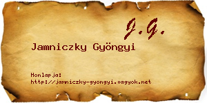 Jamniczky Gyöngyi névjegykártya